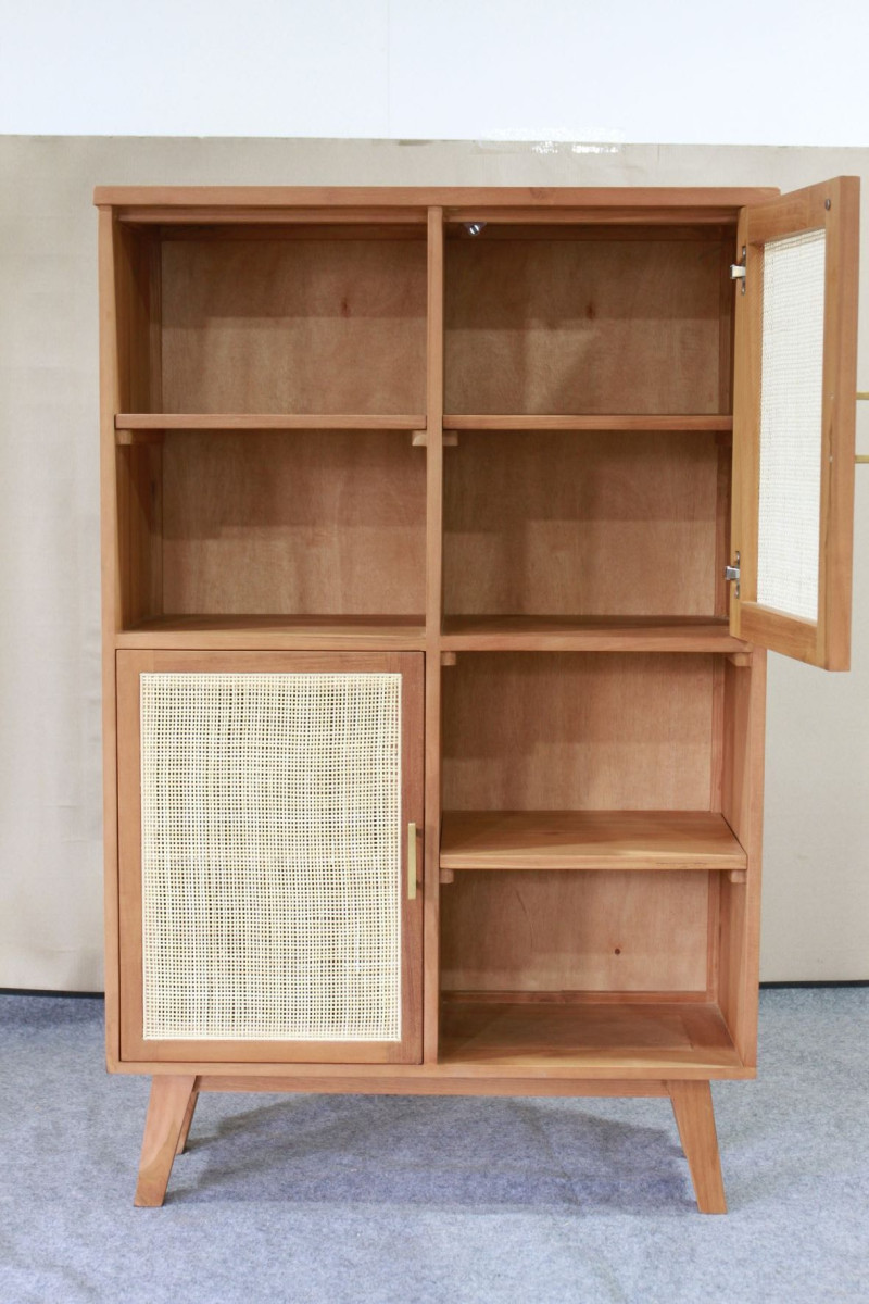CAB27 Rattan Bookshelf 2DR