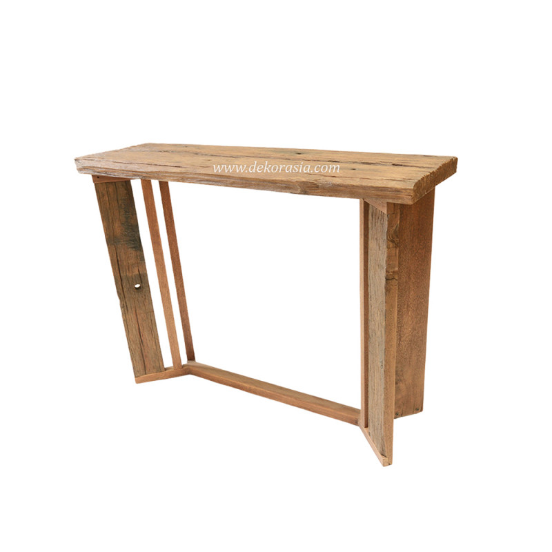 Rustic Style Wooden Console Railway Table Living Room Furniture for Villa and Hotel Home Decorative Use