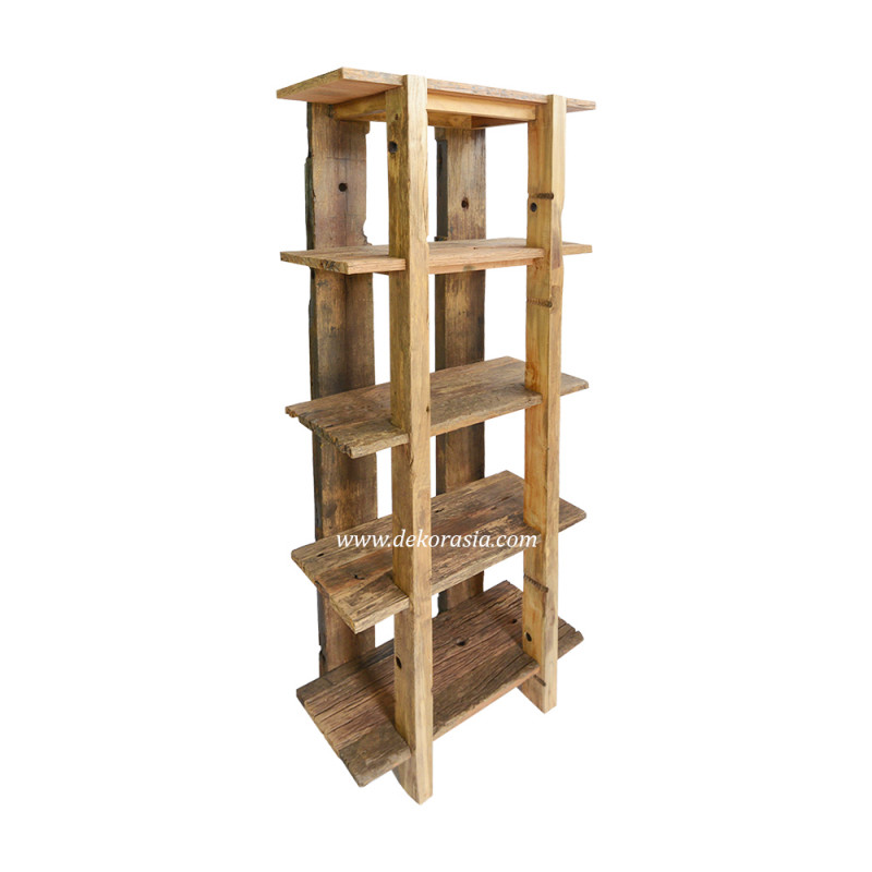 Railway Wood Storage Rack, Rustic Style Wooden Shelf for Storage and Decorative Use at Home