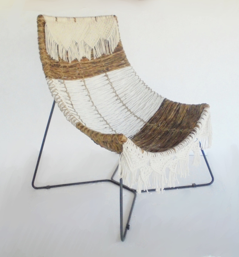 Banana Chair with Macrame Accent